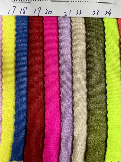 DG-BT recycled nylon glossy Lycra Composition: 82% recycled nylon 18% spandex Weight: 180g/㎡ Width: 150CM side view